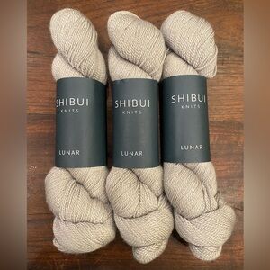 Shibui Knits Lunar Yarn Ash #454828 # 2003 Lace Merino/Silk blend 3 Skeins Peru